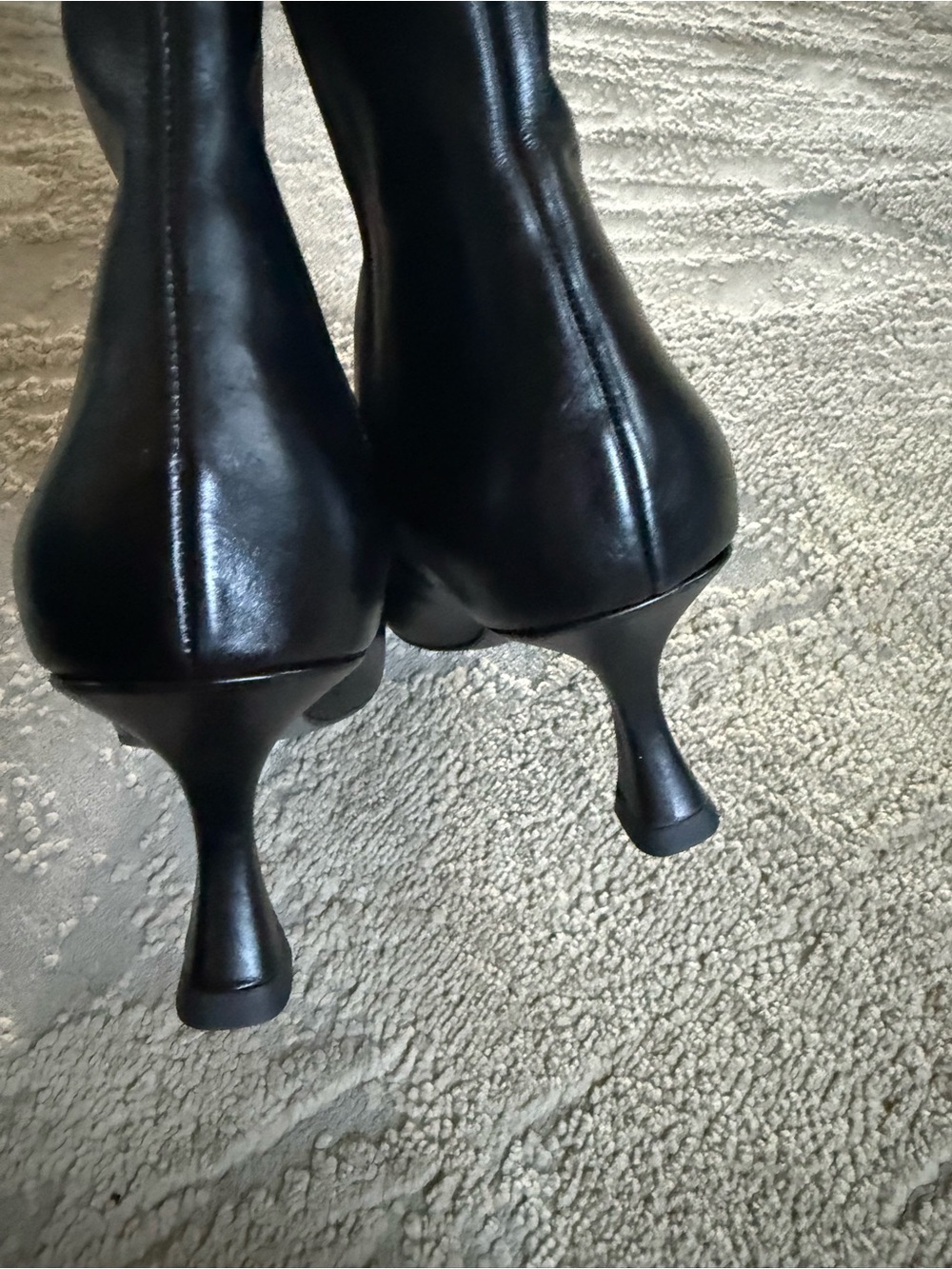 Free People Remy Heeled Black Leather Boots ankle round toe sleek 39 / 8.5 - Picture 9 of 10